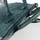 BALLY Hand Bag Leather 2way Green Silver Auth 165100-6