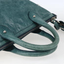 BALLY Hand Bag Leather 2way Green Silver Auth 165100-7