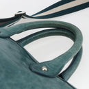 BALLY Hand Bag Leather 2way Green Silver Auth 165100-14