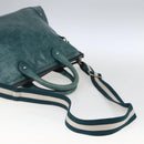 BALLY Hand Bag Leather 2way Green Silver Auth 165100-8