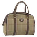 Burberrys Nova Check Hand Bag Canvas Beige Auth 165101-1