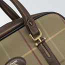 Burberrys Nova Check Hand Bag Canvas Beige Auth 165101-15