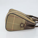 Burberrys Nova Check Hand Bag Canvas Beige Auth 165101-4