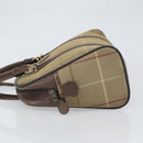 Burberrys Nova Check Hand Bag Canvas Beige Auth 165101-5