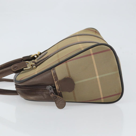 Burberrys Nova Check Hand Bag Canvas Beige Auth 165101