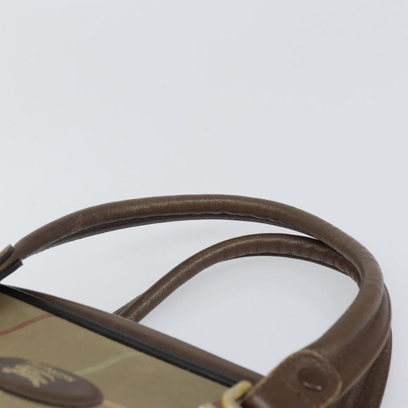 Burberrys Nova Check Hand Bag Canvas Beige Auth 165101