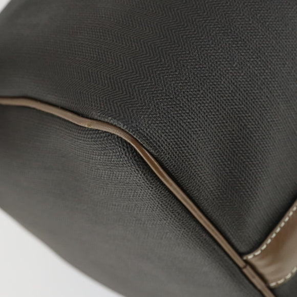 Dunhill Boston Bag PVC Brown Gold Auth 165102