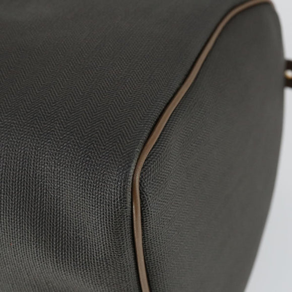 Dunhill Boston Bag PVC Brown Gold Auth 165102