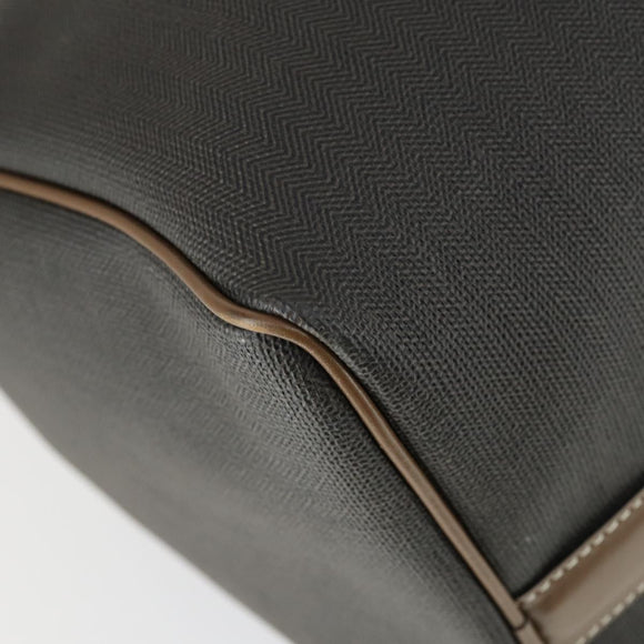 Dunhill Boston Bag PVC Brown Gold Auth 165102