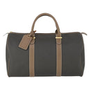 Dunhill Boston Bag PVC Brown Gold Auth 165102-13