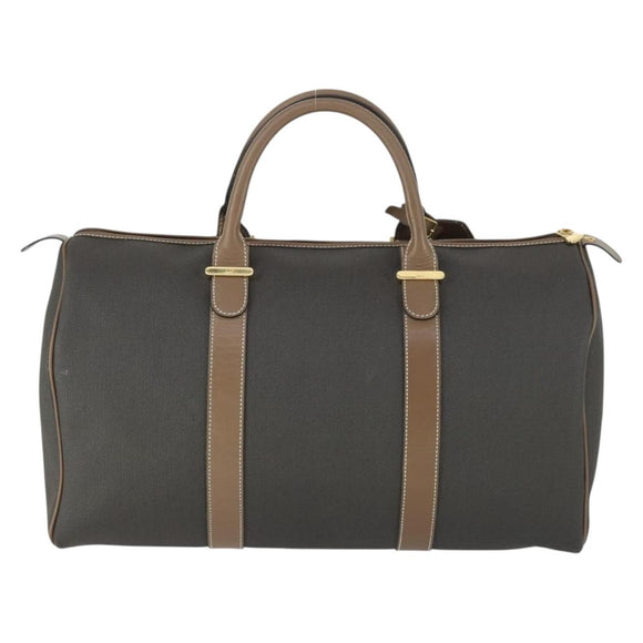 Dunhill Boston Bag PVC Brown Gold Auth 165102