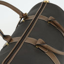 Dunhill Boston Bag PVC Brown Gold Auth 165102-6