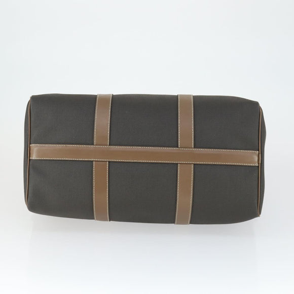 Dunhill Boston Bag PVC Brown Gold Auth 165102