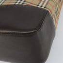 BURBERRY Nova Check Tote Bag Canvas Beige Gold Auth 165104-14