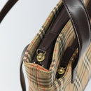 BURBERRY Nova Check Tote Bag Canvas Beige Gold Auth 165104-9