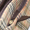 BURBERRY Nova Check Tote Bag Canvas Beige Gold Auth 165104-23