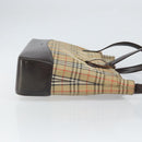 BURBERRY Nova Check Tote Bag Canvas Beige Gold Auth 165104-3