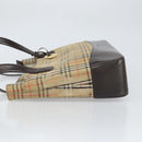 BURBERRY Nova Check Tote Bag Canvas Beige Gold Auth 165104-4