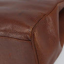 Salvatore Ferragamo Vala Tote Bag Leather Brown Gold Auth 165105-10