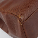 Salvatore Ferragamo Vala Tote Bag Leather Brown Gold Auth 165105-11