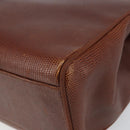 Salvatore Ferragamo Vala Tote Bag Leather Brown Gold Auth 165105-12