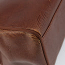 Salvatore Ferragamo Vala Tote Bag Leather Brown Gold Auth 165105-13