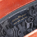 Salvatore Ferragamo Vala Tote Bag Leather Brown Gold Auth 165105-15