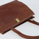 Salvatore Ferragamo Vala Tote Bag Leather Brown Gold Auth 165105-6