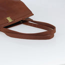 Salvatore Ferragamo Vala Tote Bag Leather Brown Gold Auth 165105-7