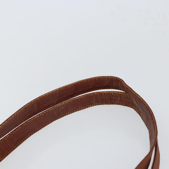 Salvatore Ferragamo Vala Tote Bag Leather Brown Gold Auth 165105