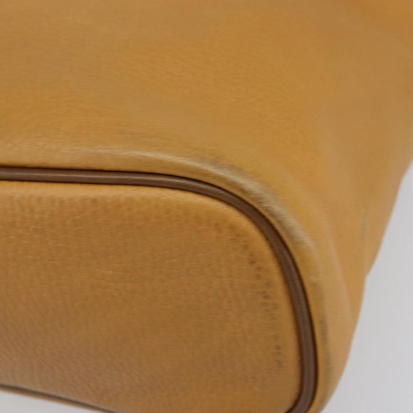 LOEWE Hand Bag Leather Beige Gold Auth 165106