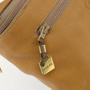 LOEWE Hand Bag Leather Beige Gold Auth 165106-18