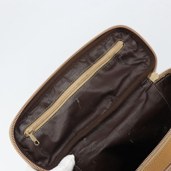 LOEWE Hand Bag Leather Beige Gold Auth 165106