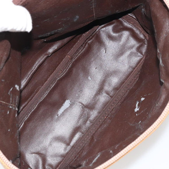 LOEWE Hand Bag Leather Beige Gold Auth 165106