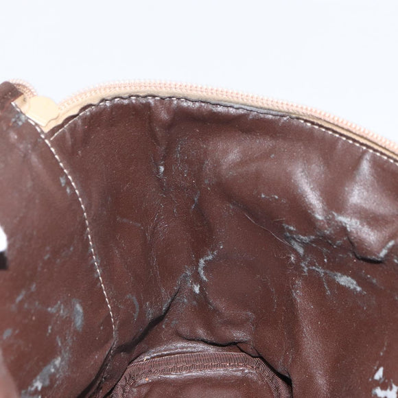 LOEWE Hand Bag Leather Beige Gold Auth 165106