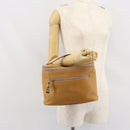 LOEWE Hand Bag Leather Beige Gold Auth 165106-23