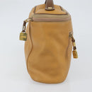 LOEWE Hand Bag Leather Beige Gold Auth 165106-4