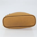 LOEWE Hand Bag Leather Beige Gold Auth 165106-5