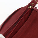Coach Shoulder Bag Leather Red Gold Auth 165111-15