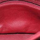 Coach Shoulder Bag Leather Red Gold Auth 165111-17