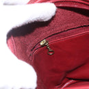 Coach Shoulder Bag Leather Red Gold Auth 165111-18