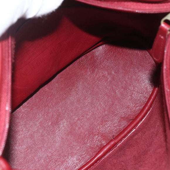 Coach Shoulder Bag Leather Red Gold Auth 165111