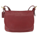 Coach Shoulder Bag Leather Red Gold Auth 165111-2