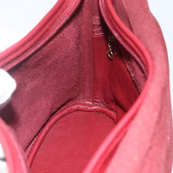 Coach Shoulder Bag Leather Red Gold Auth 165111