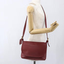 Coach Shoulder Bag Leather Red Gold Auth 165111-25