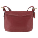 Coach Shoulder Bag Leather Red Gold Auth 165111-3