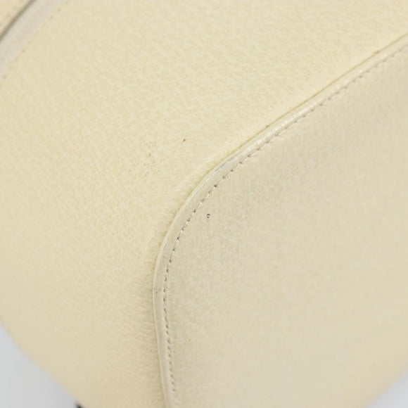 GUCCI Vanity Cosmetic Pouch Leather White 039 1705 0710 Auth 165112