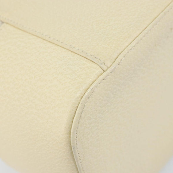 GUCCI Vanity Cosmetic Pouch Leather White 039 1705 0710 Auth 165112
