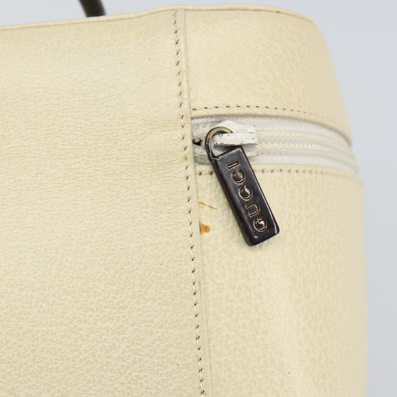 GUCCI Vanity Cosmetic Pouch Leather White 039 1705 0710 Auth 165112