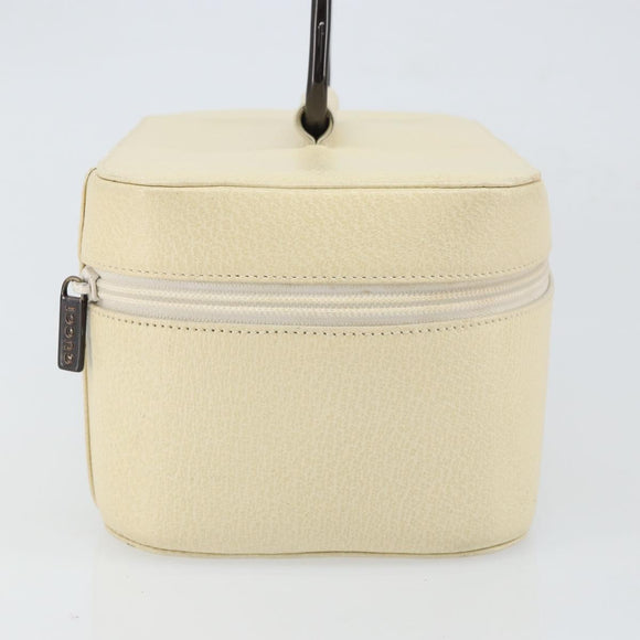 GUCCI Vanity Cosmetic Pouch Leather White 039 1705 0710 Auth 165112